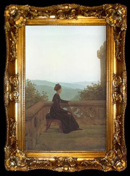 framed  Carl Gustav Carus Woman on a Terrace (mk10), ta009-2